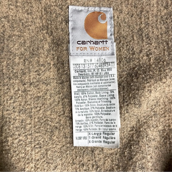 Vintage Carhartt WJO97 VRS Salmon Pink Duck Canvas Detroit Blanket Lined Coat XL - Picture 3 of 16